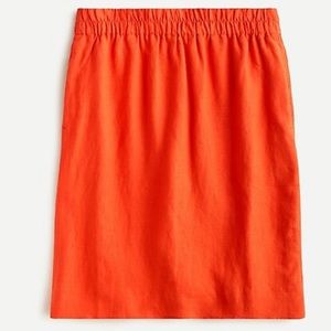 J Crew pull-on linen skirt in brilliant sunset
